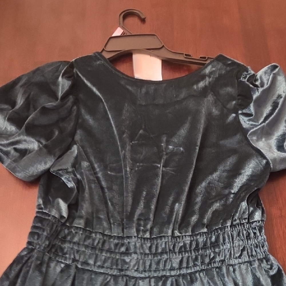 French Connection Teal Velvet Dress, With Pockets - Picture 10 of 11